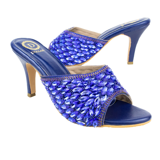 Amal Handcrafted Blue Heel Sandals