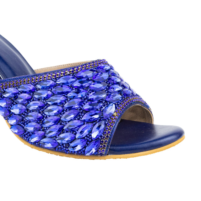Amal Handcrafted Blue Heel Sandals