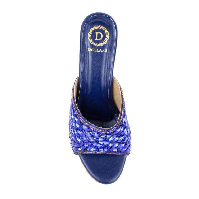Amal Handcrafted Blue Heel Sandals
