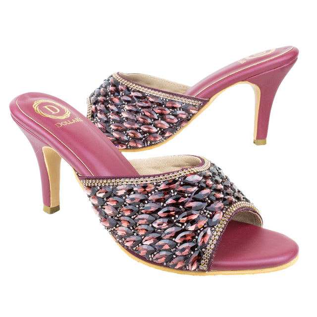 Amal Handcrafted Purple Heel Sandals