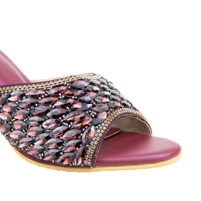 Amal Handcrafted Purple Heel Sandals