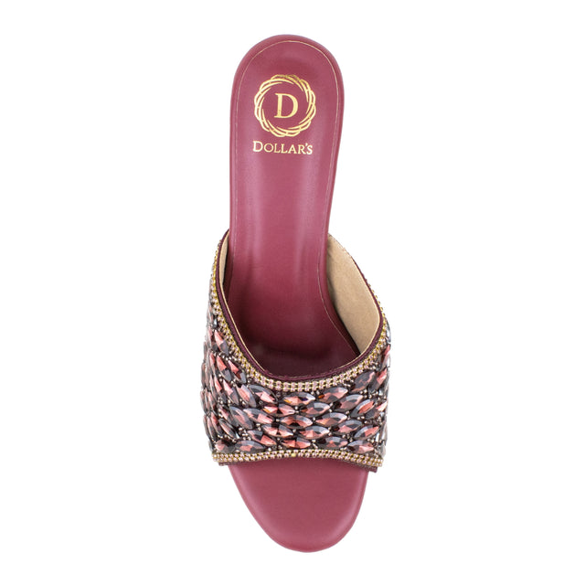 Amal Handcrafted Purple Heel Sandals