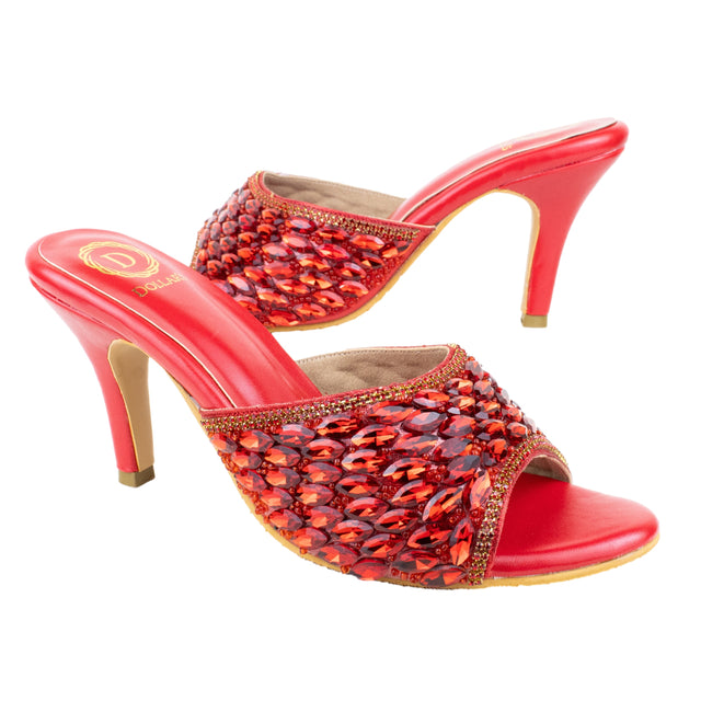 Amal Handcrafted Red Heel Sandals