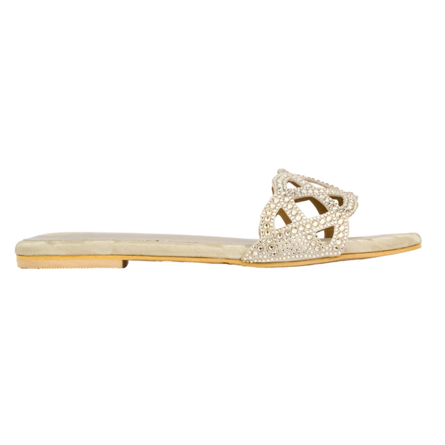 Safa Elevated Semi Formal Nude Flat Slippers