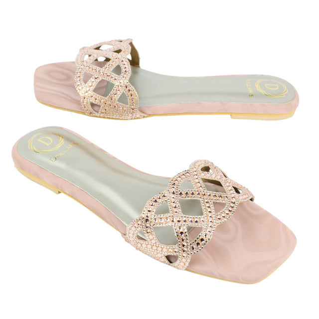 Lama'a Blush Rose Flat Slippers