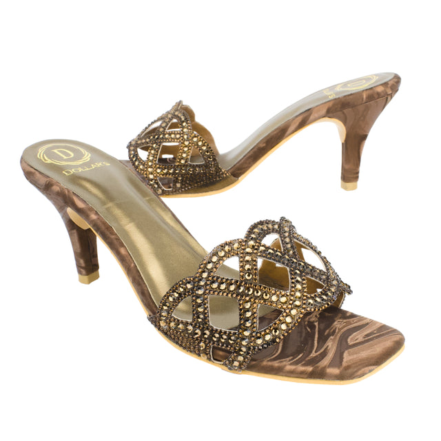 Lama'a Rich Brown Pencil Heel Sandals
