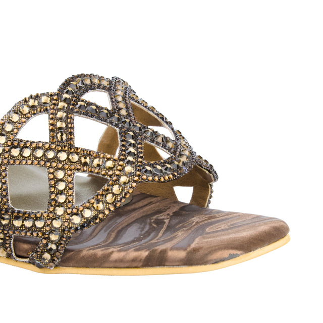 Lama'a Rich Brown Pencil Heel Sandals