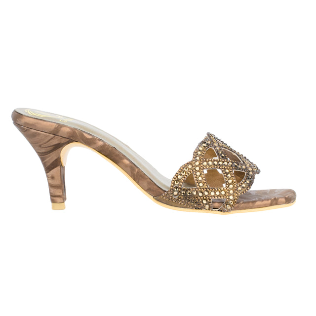 Lama'a Rich Brown Pencil Heel Sandals