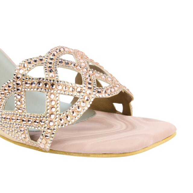 Lama'a Blush Rose Pencil Heel Sandals