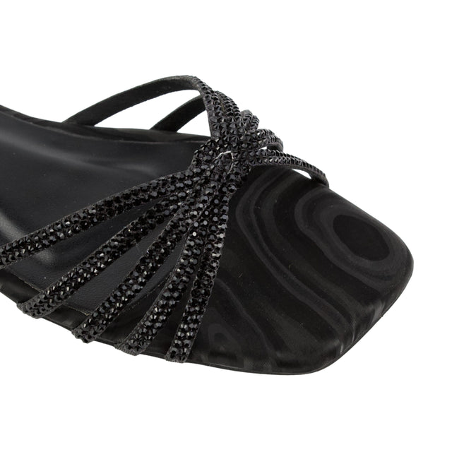 Black Flat Handcrafted Slippers | S339F-B