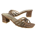 Brown 2in Sculpted Block Heel Handcrafted Mule Sandals | S339H-BR