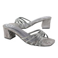 Grey 2in Sculpted Block Heel Handcrafted Mule Sandals | S339H-GR