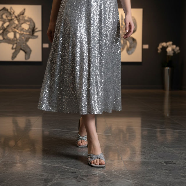 Grey 2in Sculpted Block Heel Handcrafted Mule Sandals | S339H-GR