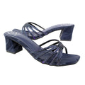 Navy Blue 2in Sculpted Block Heel Handcrafted Mule Sandals | S339H-NVY