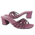 Purple 2in Sculpted Block Heel Handcrafted Mule Sandals | S339H-PRP