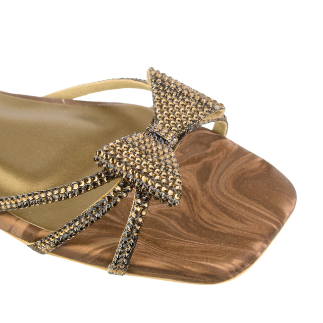 Brown Flat Bow Slippers | S344F-BR