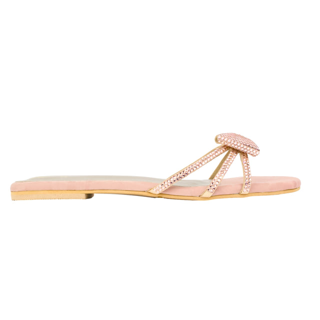 Rose Flat Bow Slippers | S344F-R