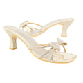 Nude Heel Bow Mule Sandals | S344H-N