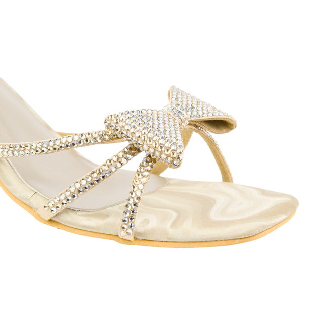 Nude Heel Bow Mule Sandals | S344H-N