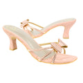Rose Heel Bow Mule Sandals | S344H-R
