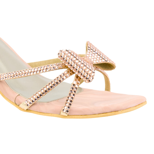 Rose Heel Bow Mule Sandals | S344H-R