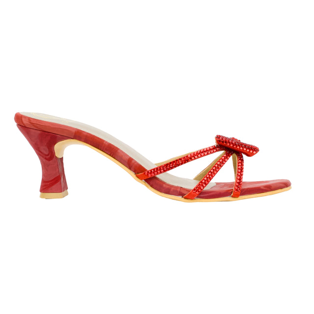 Red Heel Bow Mule Sandals | S344H-RED