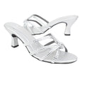 Silver Heel Crystal Encrusted Slip-On Sandals | S345H-S
