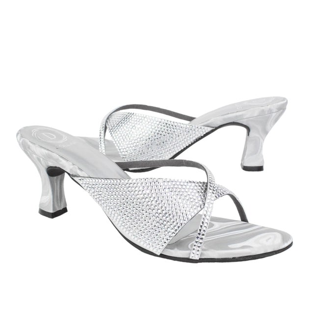 Silver Heel Strappy Sandals | S346H-S