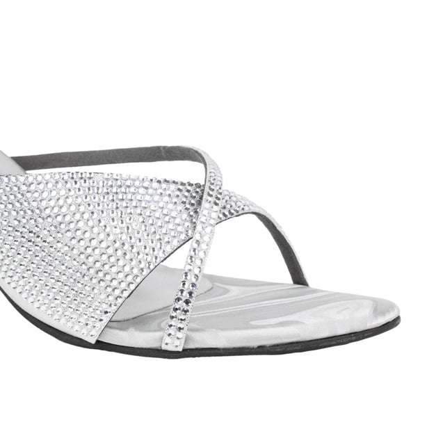 Silver Heel Strappy Sandals | S346H-S