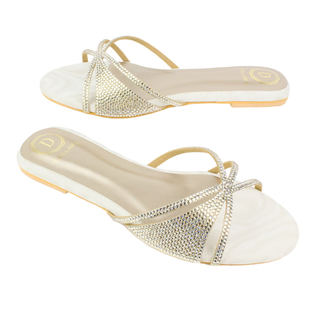 Cream Flat Artisanal Slides | S347F-C