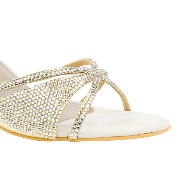 Cream Heel Artisanal Mule Sandals | S347H-C