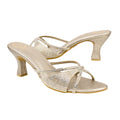 Nude 3" Patterned Flared Heels