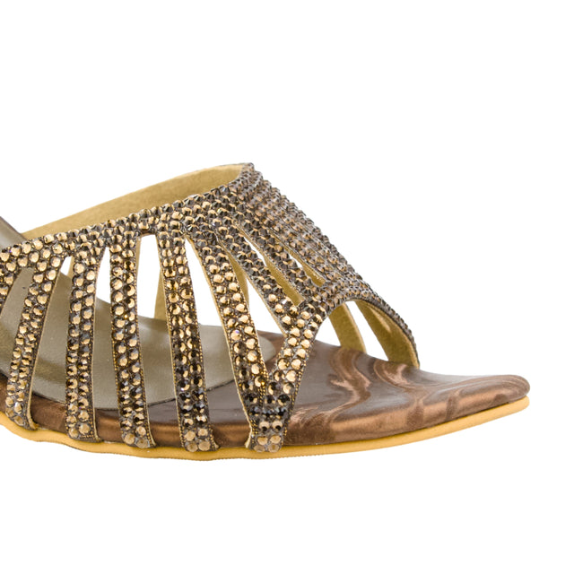 Brown Heel Intricate Sandals | S348H-BR
