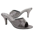 Grey Heel Shimmering Slip-On Sandals | S349H-GR