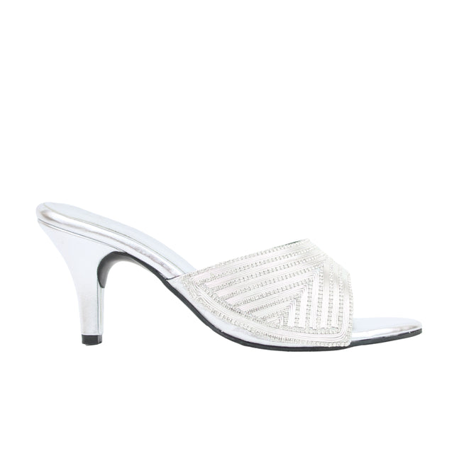 Silver Heel Shimmering Slip-On Sandals | S349H-S