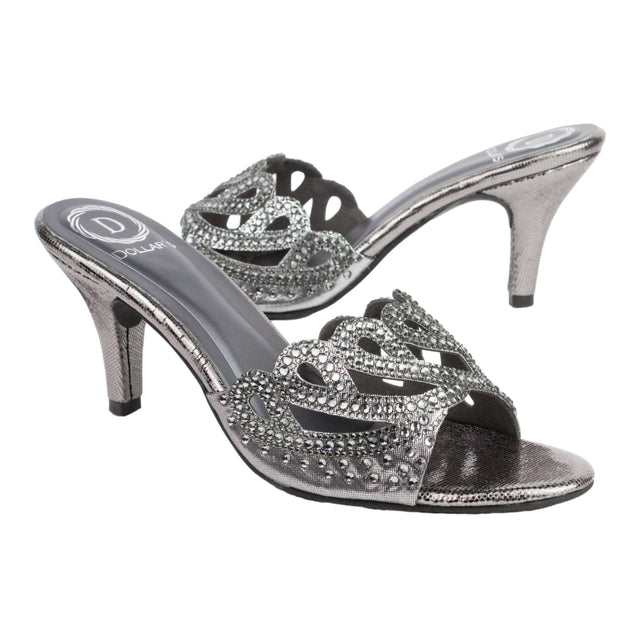 Grey Heel Looping Design Mule Sandals | S351H-GR