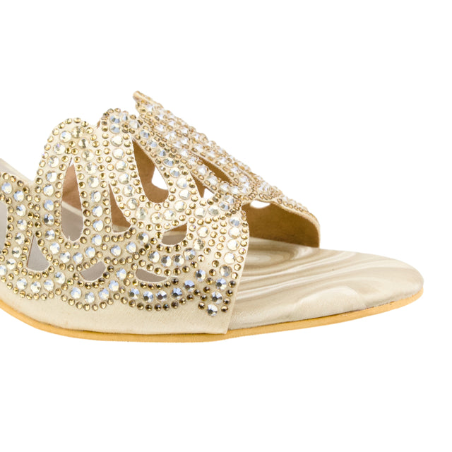 Nude Heel Crown Slip-On Sandals | S352H-N