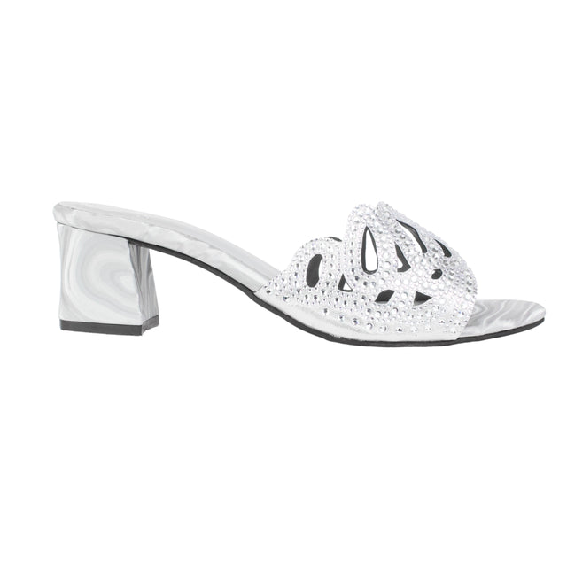 Silver Heel Crown Slip-On Sandals | S352H-S