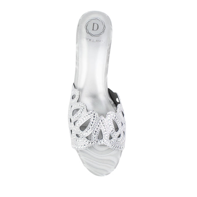 Silver Heel Crown Slip-On Sandals | S352H-S