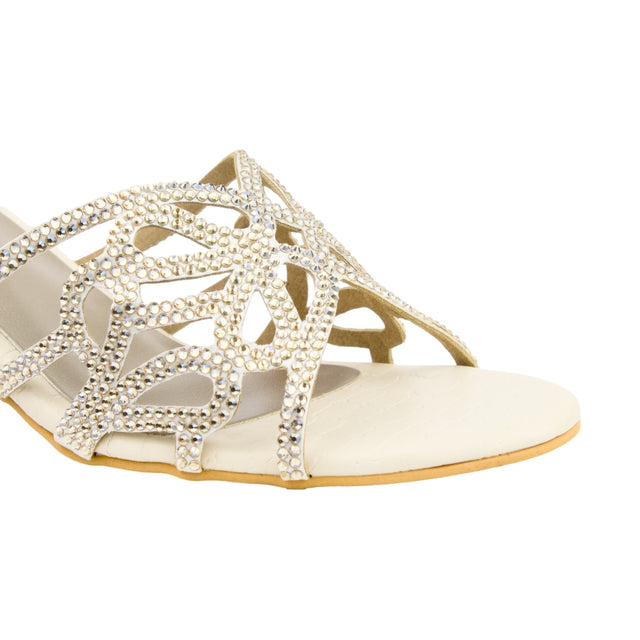 Cream Heel Traditional Sandals | S353H-C