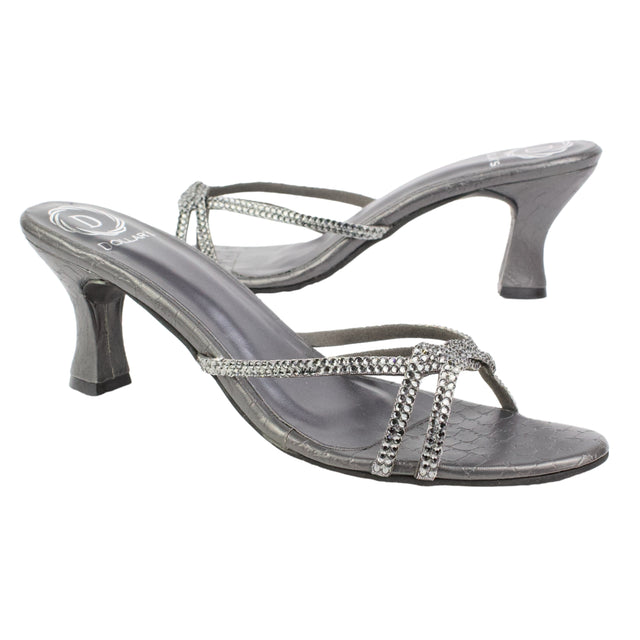 Grey Heel Woven Strap Sandals | S354H-GR