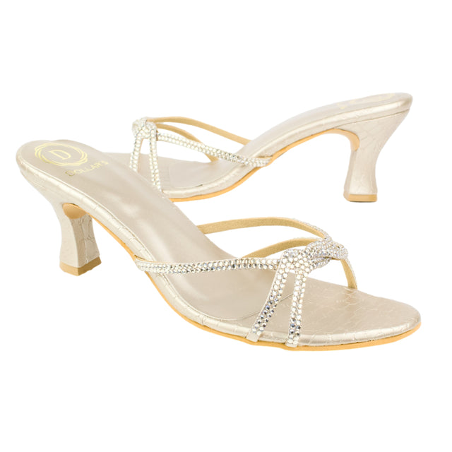 Nude Heel Woven Strap Sandals | S354H-N