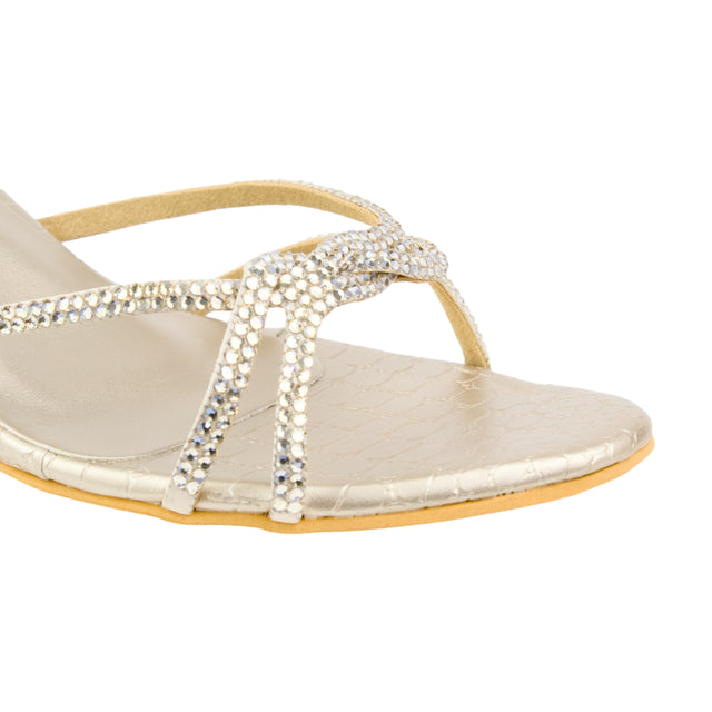 Nude Heel Woven Strap Sandals | S354H-N