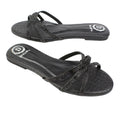Black Flat Cross Design Slides | S355F-B
