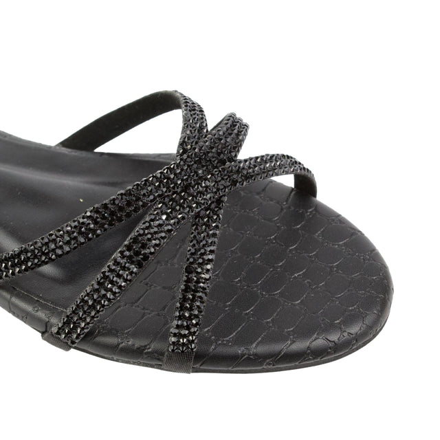 Black Flat Cross Design Slides | S355F-B