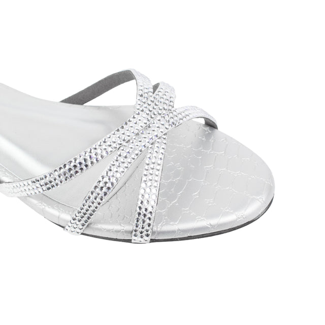 Silver Flat Cross Design Slides | S355F-S