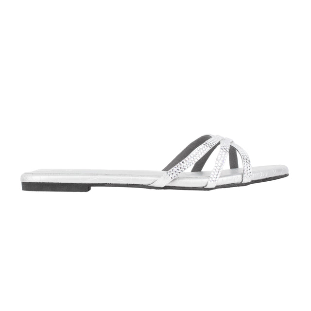 Silver Flat Cross Design Slides | S355F-S