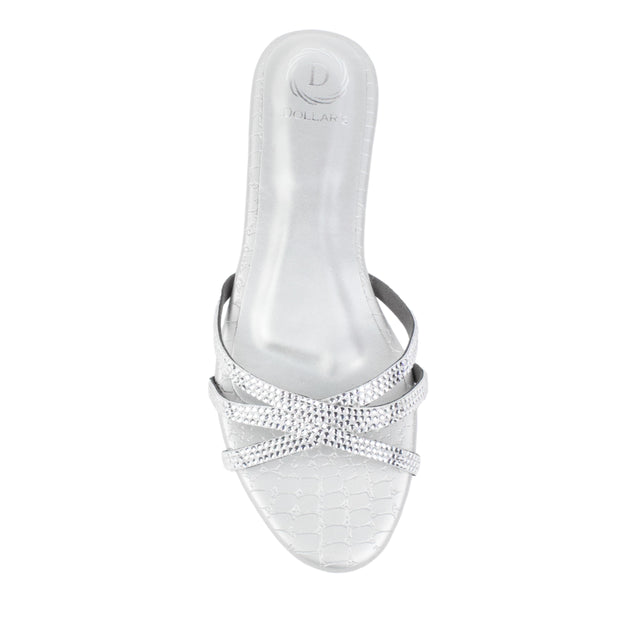 Silver Flat Cross Design Slides | S355F-S