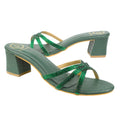 Green Heel Cross Design Slip-On Sandals | S355H-GRN