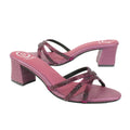 Purple Heel Cross Design Slip-On Sandals | S355H-PRP